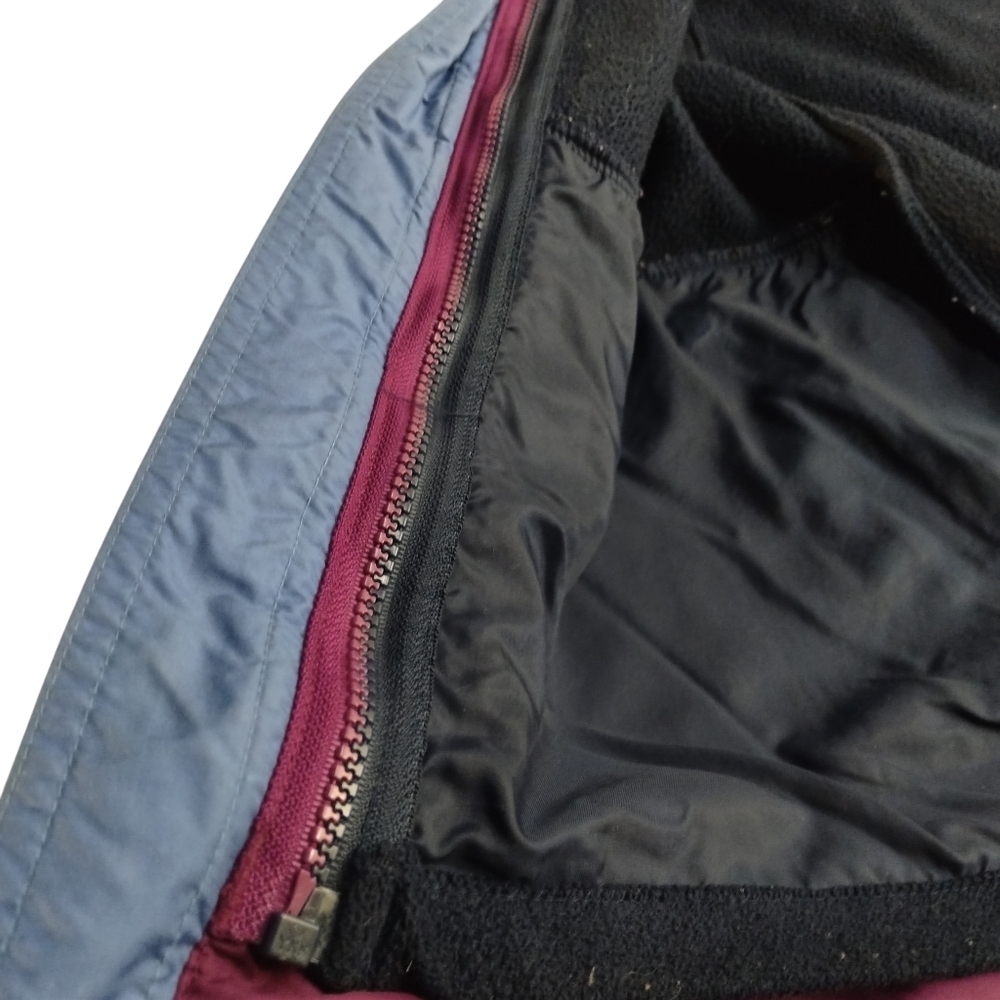 Columbia Mens Removable Fleece  Liner Jacket Burgundy Blue Hooded ZIP Size 18/20 - Picture 7 of 8